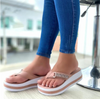 Large Size Platform Flip Flops With Rhinestones