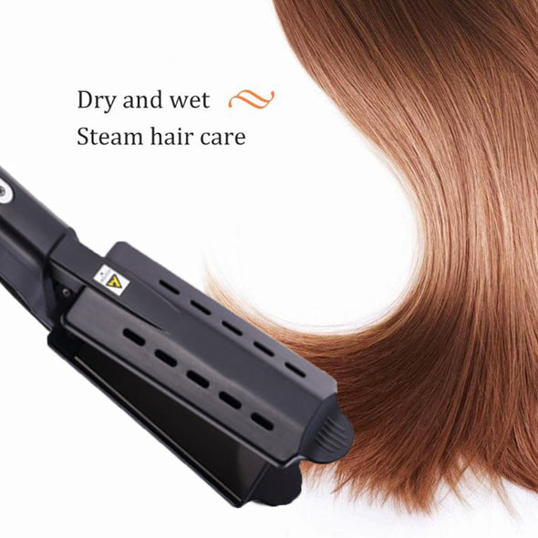Steam Hair Straightener Wide Panel Straightener Temperature Adjustment Ceramic Ionic Vapor Hair Straightening Flat Irons