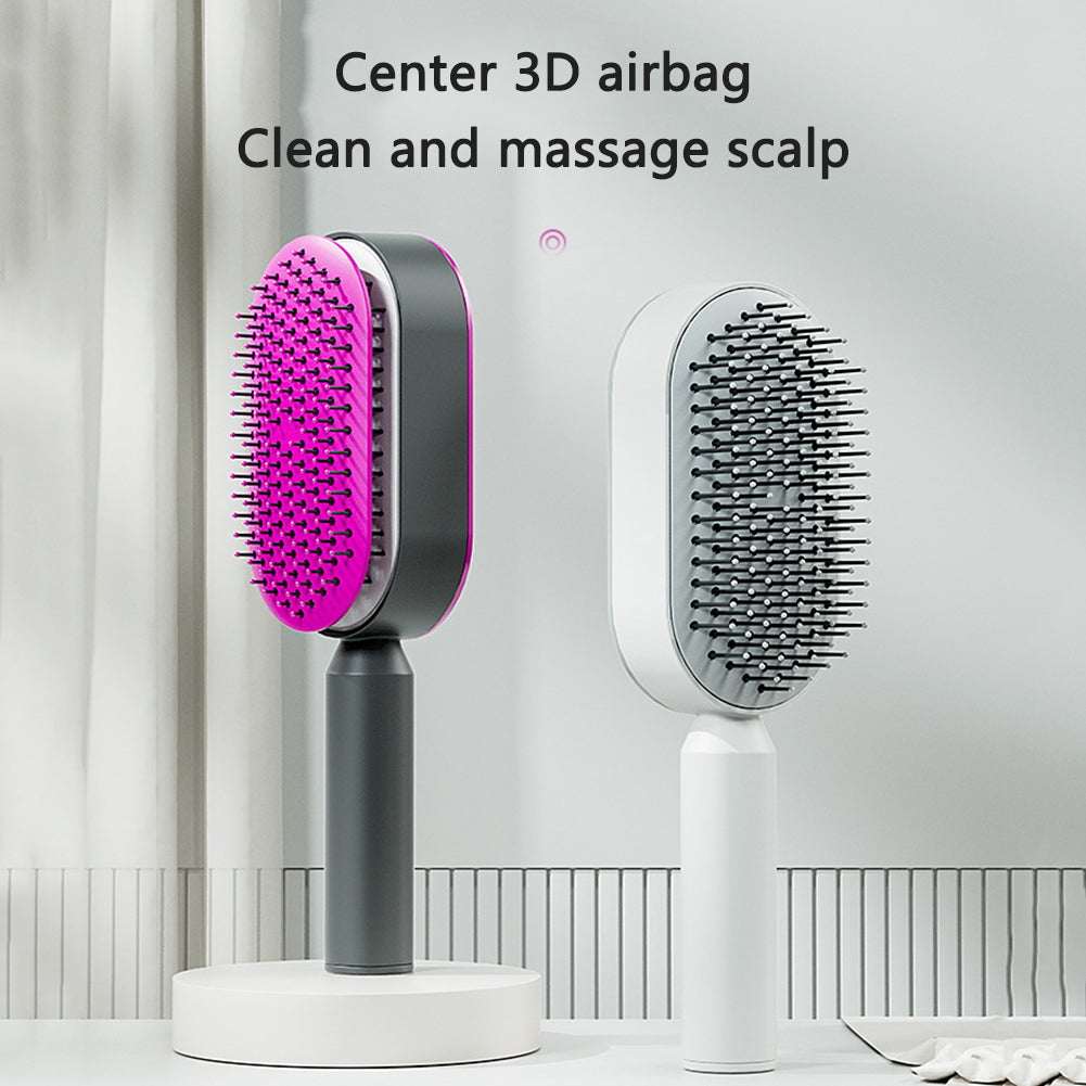 Self Cleaning Hair Brush For Women One-key Cleaning Hair Loss Airbag M –  darskee Gifts and Things