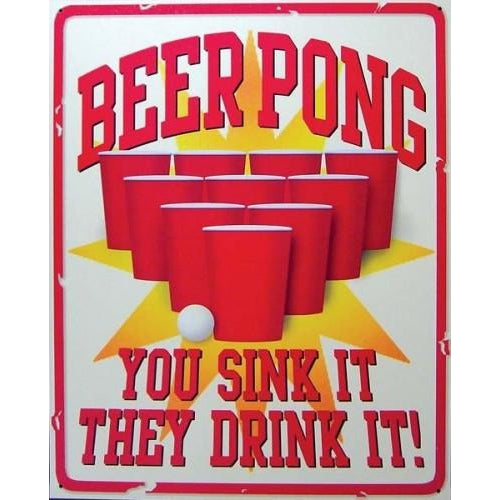BEER PONG Collectible Tin Sign