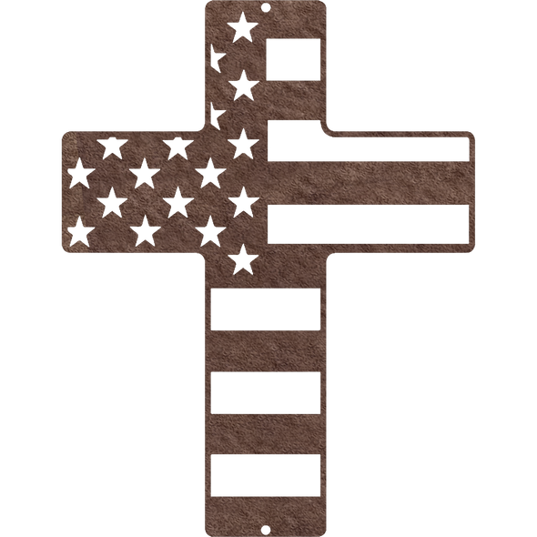 Flag Cross - Metal Wall Art