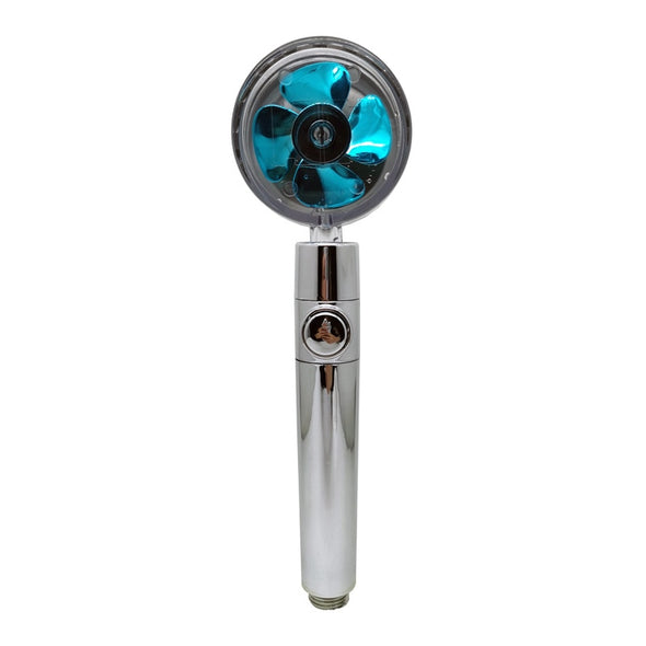 Shower Head Water Saving Flow 360 Degrees Rotating With Small Fan ABS Rain High Pressure spray Nozzle Bathroom Accessories