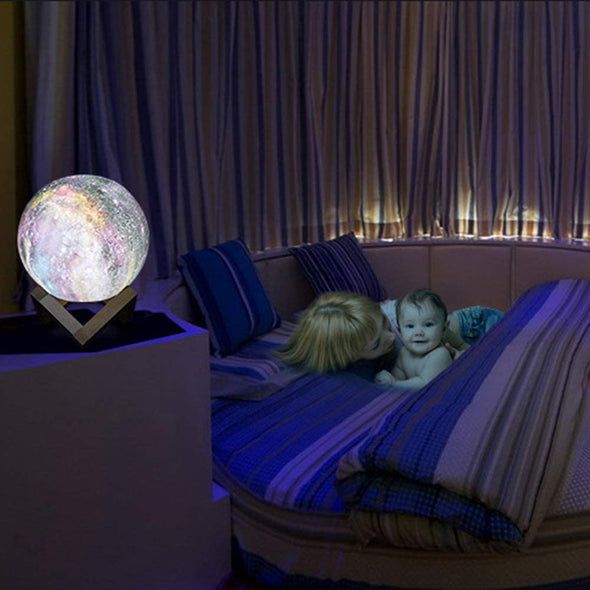 3D Printed Moon Lamp Galaxy Moon Light Kids Night Light 16 Color Change Touch and Remote Control Galaxy Light as  Gifts