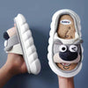 ZUOFU Trendy Designer Slippers Cute Cartoon Lovely Animals Bedroom Cotton Home Shoes Indoor Thick Sole Couples Men Women