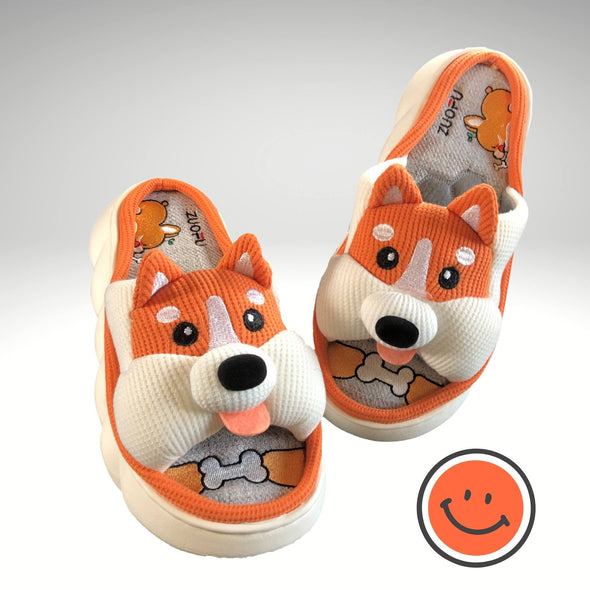 ZUOFU Trendy Designer Slippers Cute Cartoon Lovely Animals Bedroom Cotton Home Shoes Indoor Thick Sole Couples Men Women
