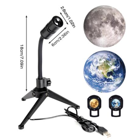 Star Projector 2 In 1 Earth Moon Projection Lamp Galaxy Light Projector Background Atmosphere Night Light For Bedroom Decor