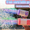 Bubble Gun Rocket 69 Holes Soap Bubbles Machine Gun Shape Automatic Blower With Light Toys For Kids Pomperos Children‘s Day Gift