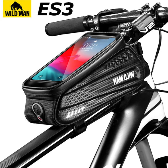 WILD MAN Bike Bag Front Cycling Bag Rainproof Touch Screen Bicycle Phone Bag 6.5 Inch Mobile Phone Case Mtb Accessories