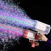 Bubble Gun Rocket 69 Holes Soap Bubbles Machine Gun Shape Automatic Blower With Light Toys For Kids Pomperos Children‘s Day Gift