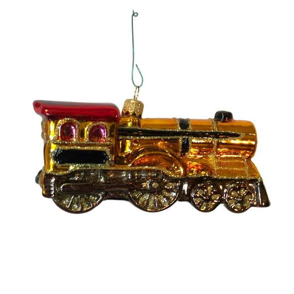 Beautiful Gold Train Christmas Tree Ornament Hand Made in Poland