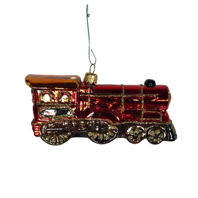 Red Train Christmas Tree Bulb Ornament Hand Made in Poland