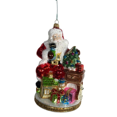 Santa with Gifts Christmas Tree Bulb Ornament Hand Made in Poland