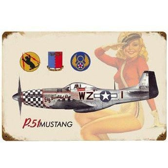 P-51 Mustang Salute Collector Tin Sign