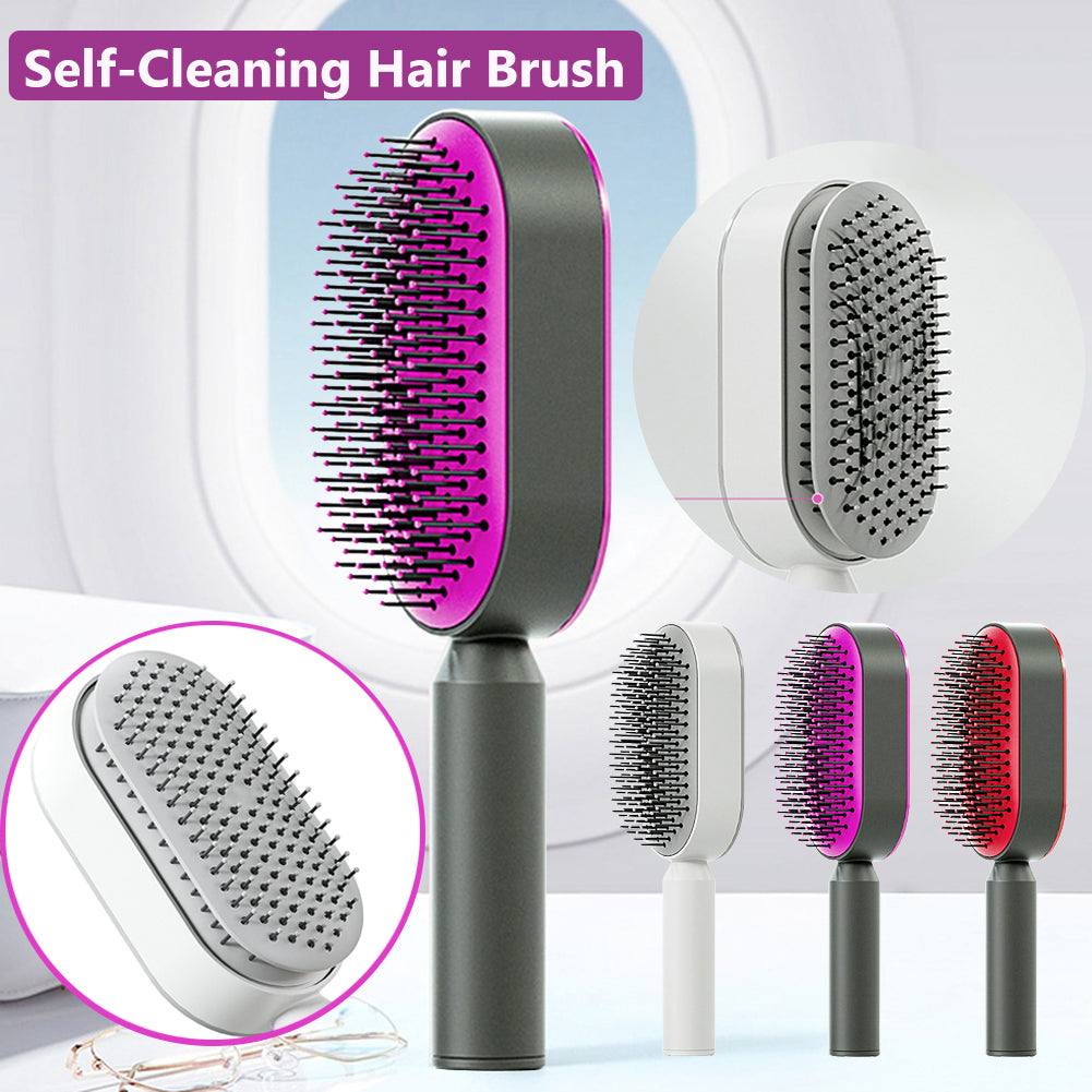 Self Cleaning Hair Brush For Women One-key Cleaning Hair Loss Airbag M –  darskee Gifts and Things