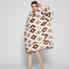 Oversized Wearable Blanket Hoodie Winter Cute Print Fleece Sleepwear Warm And Cozy Sofa Homewear