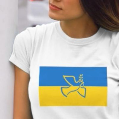 UKRAINE FLAG WITH DOVE Short-Sleeve Unisex T-Shirt