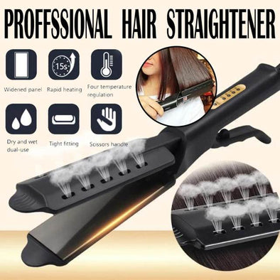 Steam Hair Straightener Wide Panel Straightener Temperature Adjustment Ceramic Ionic Vapor Hair Straightening Flat Irons