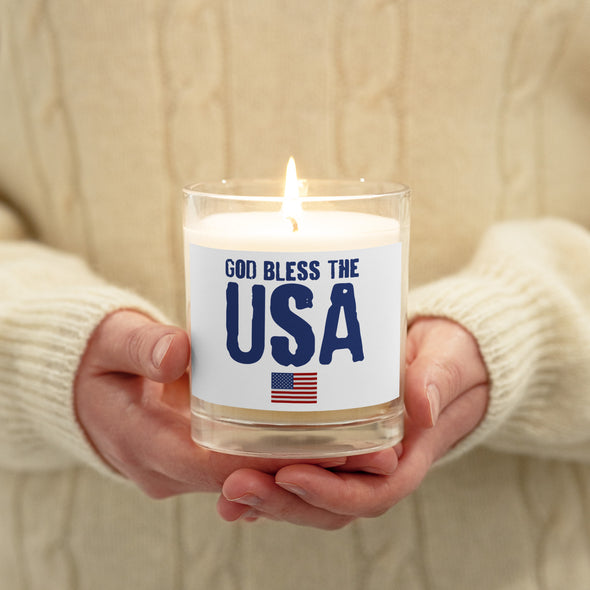 God Bless the USA Glass jar soy wax candle
