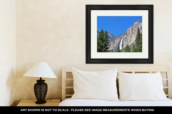 Framed Print, California View Of Yosemite Falls In Yosemite National Park
