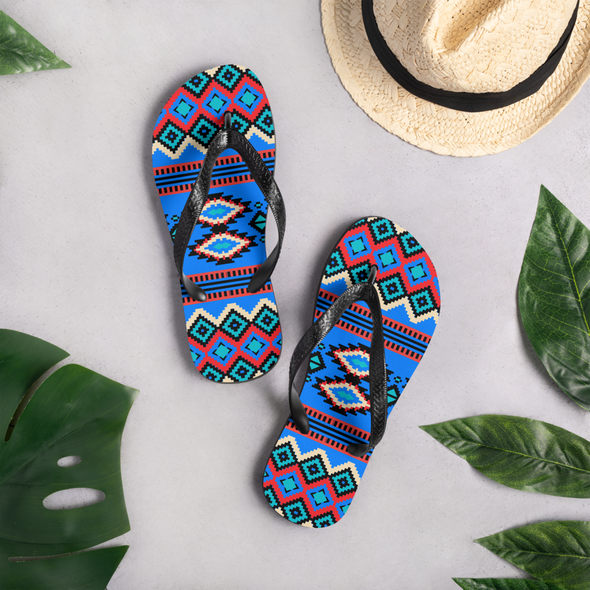 BLUE DIAMOND PATTERN Flip-Flops