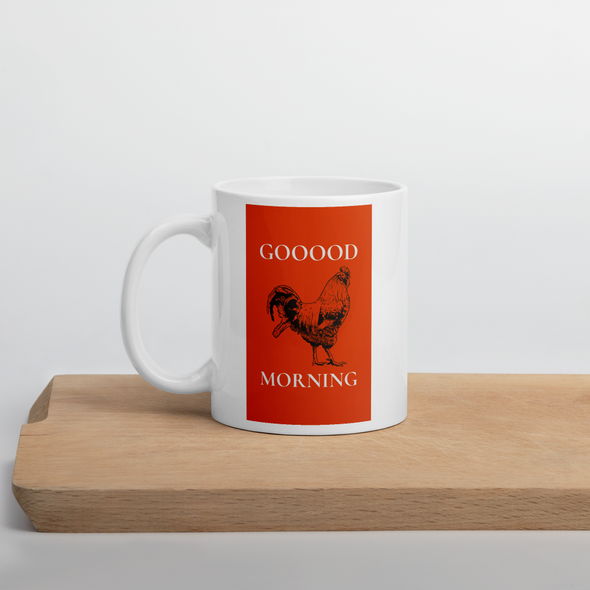 COFFEE MUG WITH ROOSER GOOD MORNING