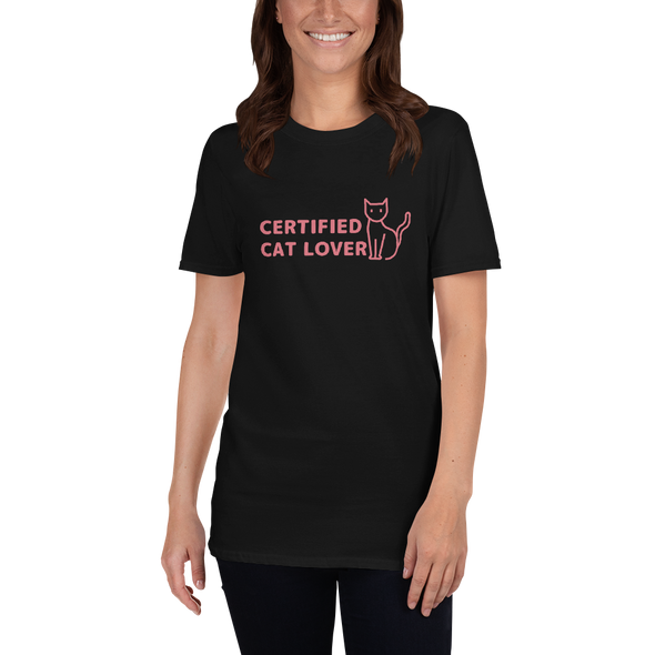 CERTIFIED CAT LOVER Short-Sleeve Unisex T-Shirt | Round Neck T-Shirt | CAT print T-Shirt | Short-Sleeve T-Shirt |