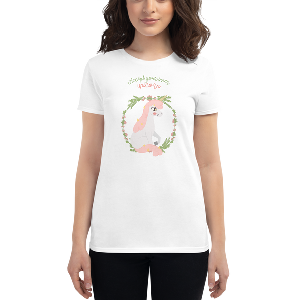 ACCEPT YOUR INNER UNICORN Women's short sleeve t-shirt