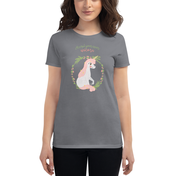 ACCEPT YOUR INNER UNICORN Women's short sleeve t-shirt