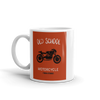 Mug reads OLD SCHOOL MOTORCYCLE TWIN STROKE