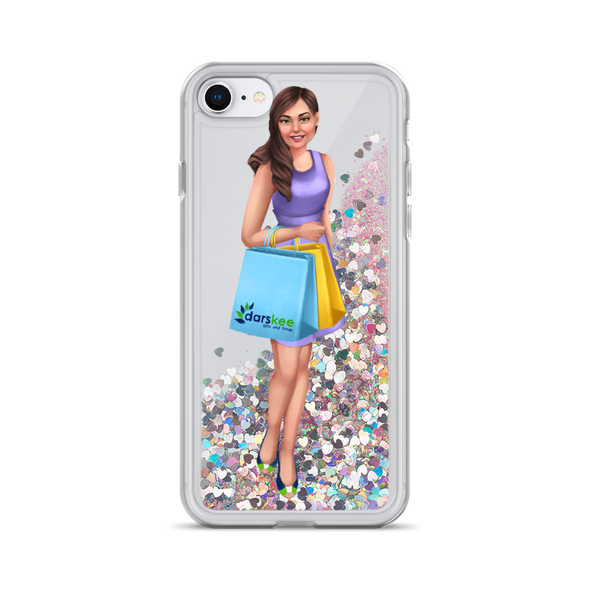 #darskeegirl Liquid Glitter iPhone Case