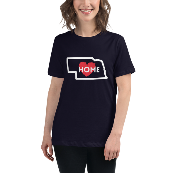 NEBRASKA IS HOME Women's Relaxed T-Shirt