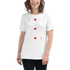 3 OF HEARTS Women's Relaxed T-Shirt | Short-Sleeve Printed T-Shirt |