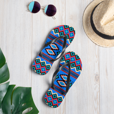 BLUE DIAMOND PATTERN Flip-Flops