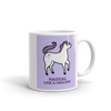 UNICORN ON PURPLE BACKGROUND READS MAGICAL LIKE A UNICORN