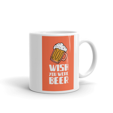 MUG WITH WISH YOU WERE BEER TEXT