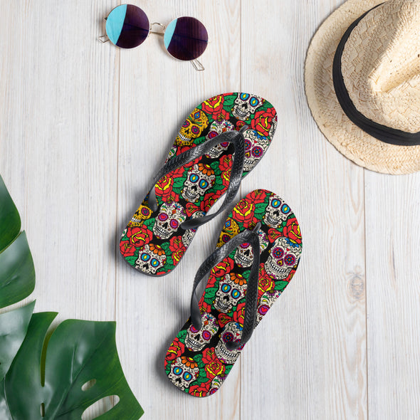 Sugar Skull Flip-Flops