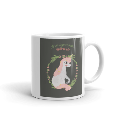 ACCEPT YOUR INNER UNICORN Mug | Coffee lover mug Ceramic Mug Tea Mug |
