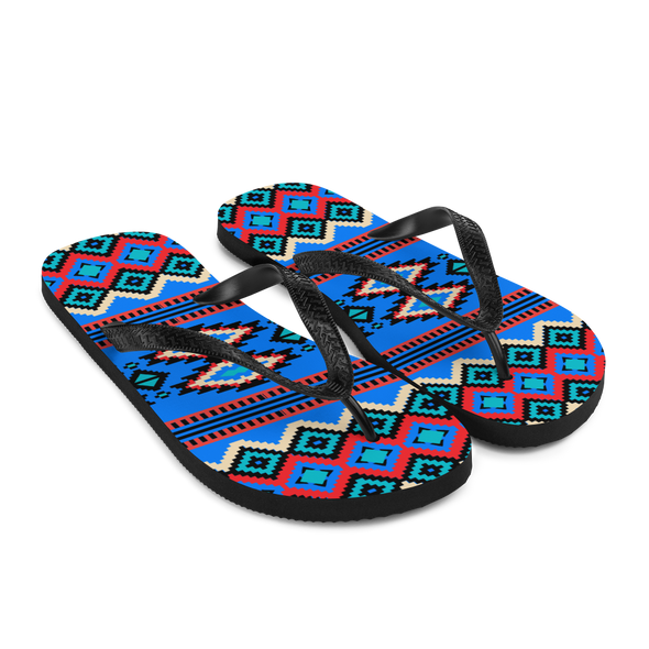 BLUE DIAMOND PATTERN Flip-Flops