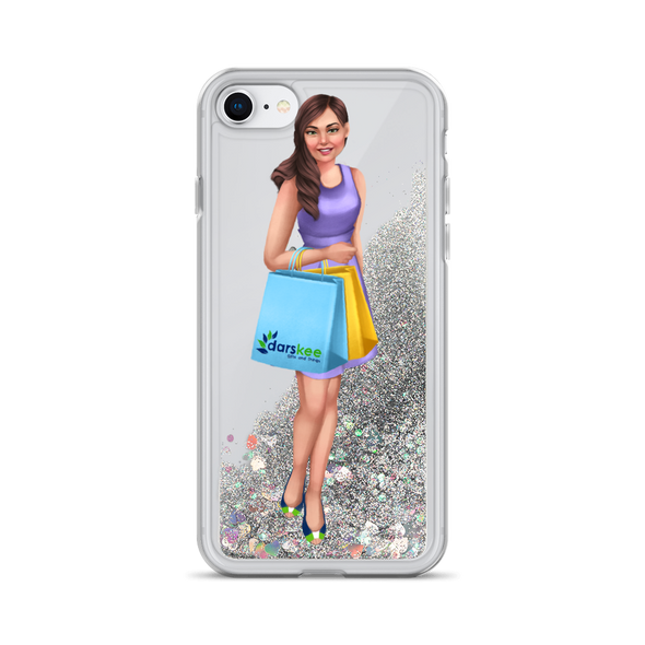 #darskeegirl Liquid Glitter iPhone Case