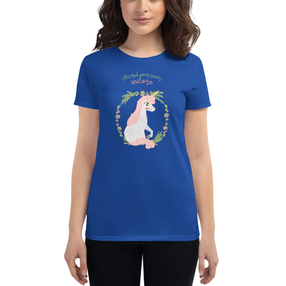ACCEPT YOUR INNER UNICORN Women's short sleeve t-shirt