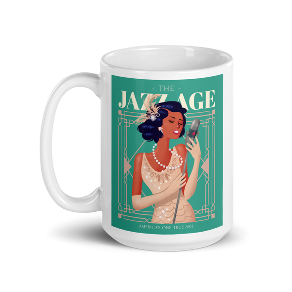 coffee mug with female African American jazz singer