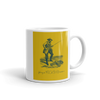 Old style drawing of fisherman on mug that ways fishing is fucking awesome