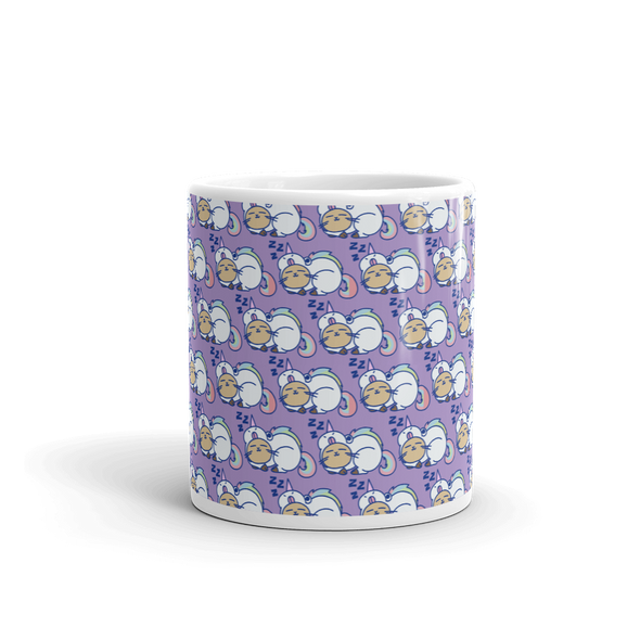 SLEEPING UNICORN PATTERN ZZZ WITH PURPLE BACKGROUND