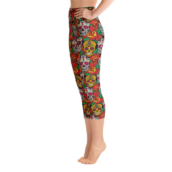 SUGAR SKULL Yoga Capri Leggings