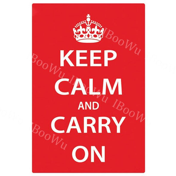 30x20cm Keep Calm and Carry On Metal Tin Sign Plate | Tin Sign Wall Plaque | Sign Metal Wall Art |