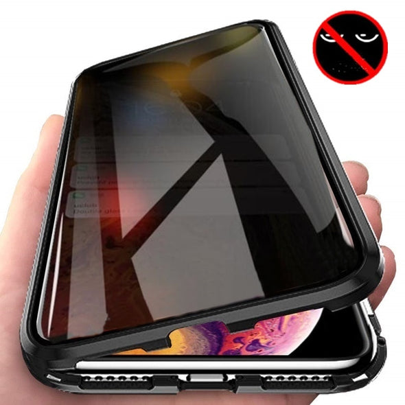 Magnet Anti spy Case | Magnetic Tempered Glass Case | Metal Phone Case | Protective Cover | Cover For Iphone|