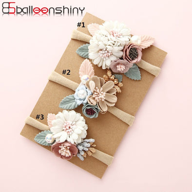 BalleenShiny Fashion Florals Headband Newborn Baby Elastic Princess Hairbands
