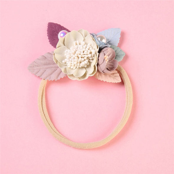 BalleenShiny Fashion Florals Headband Newborn Baby Elastic Princess Hairbands