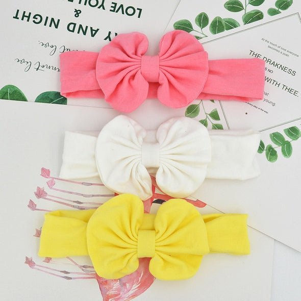 3 Pcs/Set Floral Bows Baby Headband Dot Bowknot Baby Girl Headbands
