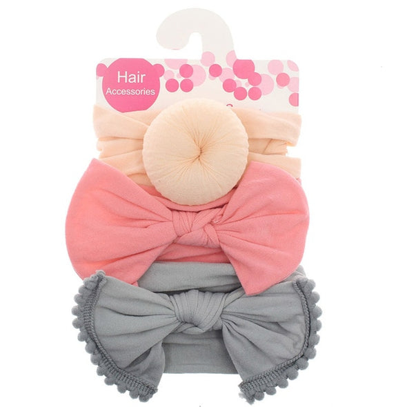 3 Pcs/Set Floral Bows Baby Headband Dot Bowknot Baby Girl Headbands